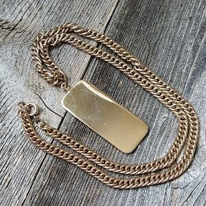 Gold Dog Tag Necklaxe